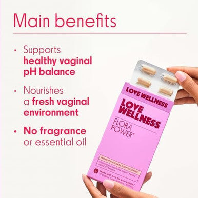 Love Wellness Flora Power | Vaginal Probiotic Suppositories with Vitamin C | Supports pH Balance & Vaginal Health | Fragrance-Free Non-GMO & Paraben-Free | 10 Count