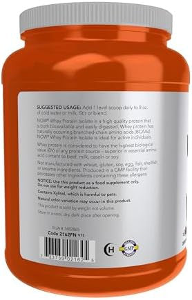 Now Foods Sports Nutrition Whey Protein Isolate 25 G With Bcaas Creamy Chocolate Powder 1.8Pound