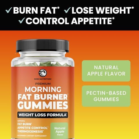 Nobi Nutrition Fat Burner Gummies And Night Time Fat Burner 24/7 Weight Loss Support With Green Tea & Raspberry Ketones Appetite Suppressant Metabolism Booster And Belly Fat Reducer 1 Month Supply
