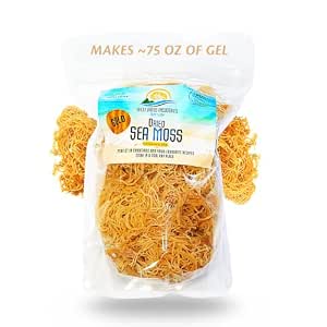 Belle Moss Raw Sea Moss | Wildcrafted from St. Lucia | Golden | 3.5 oz makes ~75 oz of Sea Moss Gel | Sundried | Premium Quality and Lab Tested | Natural Superfood | Organic Irish Moss