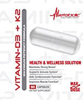 Metabolic Nutrition Vitamin D3 K2 Bone And Heart Health Formula Immune Support 90 Veggie Caps 7000Iu Per Capsule Max Dose