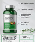 Horbaach Vitamin C 1000mg 250 Capsules with Bioflavonoids and Rose Hips NonGMO Gluten Free Supplement High Strength Formula
