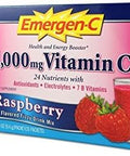 Emergen C Raspberyy Vitamin Fizzy Drink Mix 1000 Mg 30 Packet Per Pack 3 Packs Per Case.