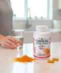 Nopalina Nopa Leaf Turmeric Curcumin Complex Capsules With Ginger & Black Pepper " 1000Mg Per Serving " 120 Capsules " Dietary Supplement Nongmo Gluten