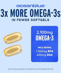 Oceanblue Professional Omega3 2100Mg Fish Oil Supplement " Triple Strength High Potency Epa Dha & Dpa " Burpless Wildcaught Natural Orange Flavor " 60 Count (Pack Of 1)