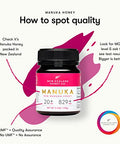 New Zealand Honey Co. Raw Manuka Honey UMF 20+ | MGO 829+ 4.4oz, UMF Certified & Bamboo Spoon 12cm