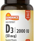 Sundance Vitamin D3 2000 Iu 60 Quick Release Softgels High Potency Nongmo And Gluten Supplement