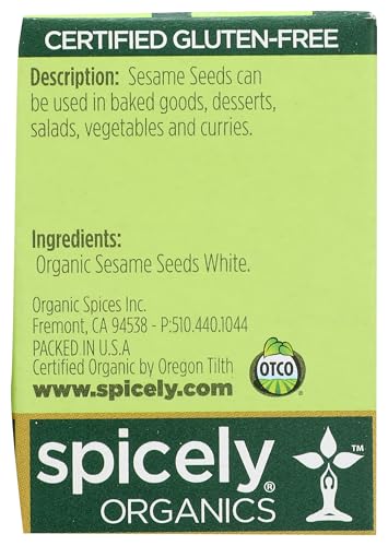 SPICELY Organic White Sesame Seeds 0.45 OZ