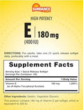 Sundance Vitamin E 180Mg (400 Iu) 100 Quick Release Softgels High Potency Formula Nongmo And Gluten Supplement