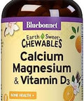 Bluebonnet Nutrition Calcium Magnesium Plus Vitamin D3 Earthsweet Bone Health & Muscle Relaxation Soy Gluten Kosher Dairy 90 Vanilla Flavored Chewable Tablets