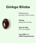 Micro Ingredients Ginkgo Biloba 120 Mg Per Serving 400 Softgels 3-In-1 With Panax Ginseng & Lion S Mane Herbal Mushroom Blend Made With Mct Oil Non-Gmo