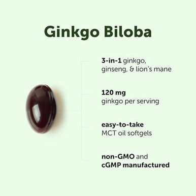 Micro Ingredients Ginkgo Biloba 120 Mg Per Serving 400 Softgels 3-In-1 With Panax Ginseng & Lion S Mane Herbal Mushroom Blend Made With Mct Oil Non-Gmo