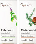 Gya Labs Patchouli Essential Oil For Diffuser & Cedarwood Oil For Hair Set - Aromatherapy Grade Essential Oils Set - 2X0.34 Fl Oz - Gya Labs