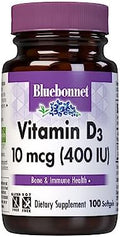 Bluebonnet Nutrition Vitamin D3 400 Iu Softgels Aids In Muscle And Skeletal Growth Cholecalciferol From Fish Oil Non Gmo Gluten Soy Dairy 100 Softgels