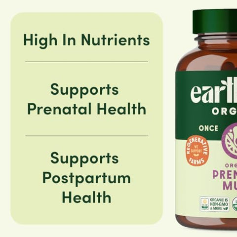 Earthfirst Organic Prenatal Womenâ€™S Multivitamin And Menâ€™S Daily Multivitamin His And Hers Family Bundle Complete Daily Organic Support 30 Count