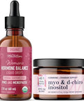 MyoInositol Powder Complex and Herbal Hormone Balance Tincture Hormone Balancing Bundle with MyoInositol and DChiro (30 Servings) and PMS Menopause and Menstrual Support Liquid (60 Servings)