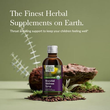 Gaia Herbs Gaiakids Bronchial Wellness Syrup Immune Health Soothing Throat And Respiratory Support Organic Honey Lemon Flavor Physician Formulated 3 Fluid Ounces