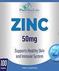 Zinc Citrate/Oxide 50Mg - Immune Support & Antioxidant Supplement, Skin Health Support - 100 Tablets