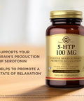 Solgar 5Htp 100 Mg 90 Vegetable Capsules Promotes Relaxation NonGmo Vegan Kosher and Gluten 90 Servings