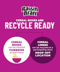 Kellogg's Raisin Bran Crunch Breakfast Cereal Cups, Fiber Cereal, Made with Real Fruit, Original, 33.6oz Case (12 Cups)