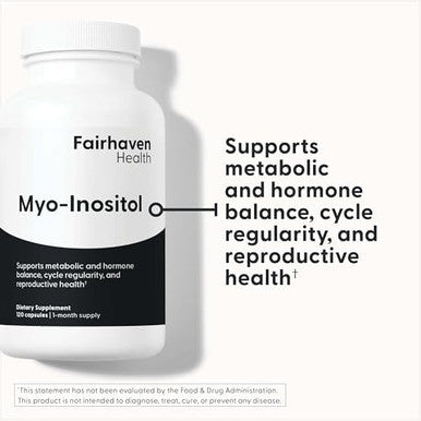 Fairhaven Health Myoinositol Supplement For Women And Menvitamin B8 2000Mgvegan Inositol Powder Capsulesgluten Dairy And Soy 120 Inositol Capsules
