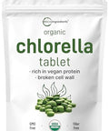 Micro Ingredients Organic Chlorella Tablets 500Mg Per Tablet 720 Tabs (360 Grams) 4 Months Supply Broken Cell Wall Rich In Vegan Protein & Vitamins No Filler No Additives & Non-Gmo Pure Green Algae Superfood