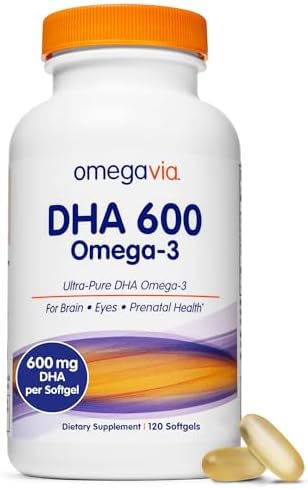 Omegavia Dha 600 Mg Ultra Pure Omega3 Dha Supplements For Brain And Eyes Dha Prenatal Vitamins For Women Burpless Fish Oil Omega 3 Ifos Tested 120 Softgels