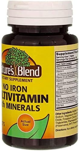 Nature'S Blend Multiple Vitamin With Minerals No Iron 100 Tabs