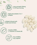 Micro Ingredients 5-Htp 200Mg 240 Softgels Extra Strength 5-Hydroxytryptophan Complex With Gaba L-Theanine Vitamin B6 Highly Bioavailable With Hemp Seed Oil Carrier Non-Gmo