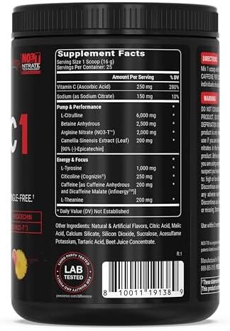Pescience Prolific-1 Pre Workout Powder For Men & Women With L-Citrulline Nitric Oxide Booster Energy Powder & Nootropic For Focus Preworkout Without Beta Alanine â€“ 25 Scoops Guava Pineapple Punch
