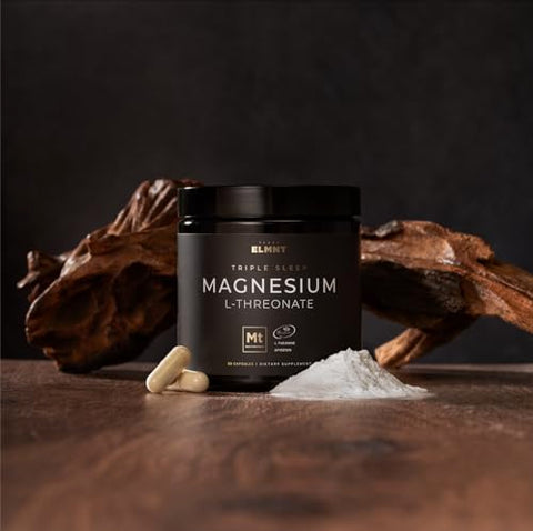 Terra Elmnt Triple Sleep Magnesium L-Threonate W. Apigenin Theanine & Magtein Magnesium L Threonate - High Absorption Magnesium Supplement Capsules For Men And Women Magnesium Powder Pills