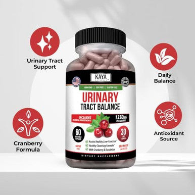 Kaya Naturals D-Mannose Capsules Urinary Tract Cleanse | Urinary Tract UT Cleanse & Bladder Health Made with Cranberry Hibiscus & Dandelion Root Cranberry Supplement
