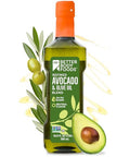 BetterBody Foods Refined Avocado Olive Oil 50/50 Blend, Non-GMO Cooking Oil, Gluten Free, Kosher, Frying, Baking, 500 mL, 16.9 Fl Oz