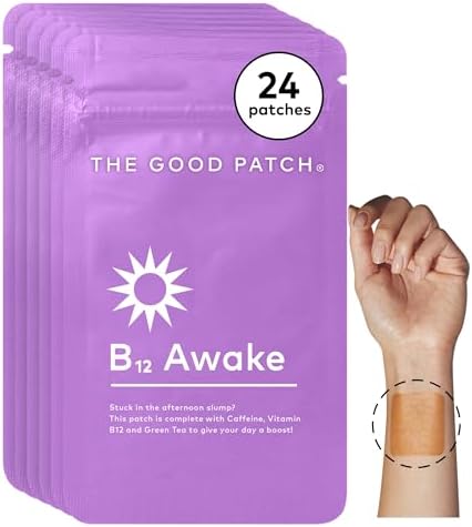 The Good Patch B12 Awake Patch Natural Patch With Caffeine B12 And Green Tea Extract Plant Powered Wearable Wellness Helps To Promote Energy (8 Total Patches)
