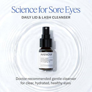 Avenova Eyelid And Eyelash Cleanser Spray & Wipe Kit - Kit With Gentle Cleansing Hypochlorous Acid Spray & 30 Dry Eyelid Wipes For Eye Irritation