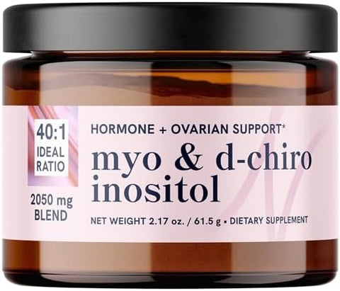 MyoInositol and DChiro Inositol for Hormone Balance for Women Fertility Ovarian Health and Cycle Support Ideal 40: 1 Ratio Myoinositol 2000mg and D Chiro 50mg Ovarian Support Vitamins 120 Ct.