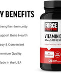 Force Factor Vitamin D3 5000 Iu Softgels Highpotency Vitamin D Supplement To Support Immunity And Bone Health Premium Quality No Preservatives 120 Softgels