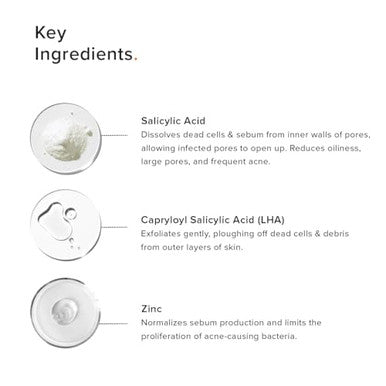 Minimalist Face Wash For Oily Acne Prone Skin | Salicylic Acid 2% Anti Acne Face Cleanser With Lha & Zinc | Sulphate Free Gentle Bha Liquid Exfoliant | For Women & Men | 3.4 Fl Oz / 100 Ml