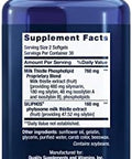 Life Extension Advanced Milk Thistle, Silymarin, Silybin, Phospholipids, Promotes Healthy Liver Function, Gluten-Free, Non-Gmo, 60 Softgels