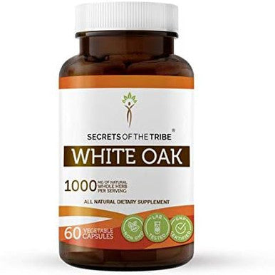 Secrets of the Tribe White Oak 60 Capsules, 1000 mg, White Oak (Quercus alba) Dried Bark (60 Capsules)