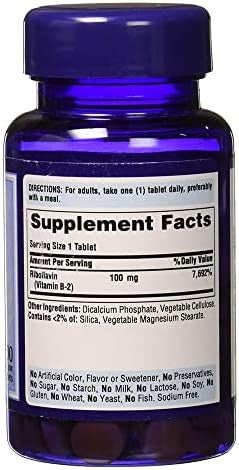 Puritan'S Pride Vitamin B-2 100 Mg Tablets 100 Count