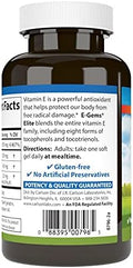 Carlson EGems Elite 1000 IU (670 mg) Vitamin E with Tocopherols and Tocotrienols Optimal Wellness 60 Softgels