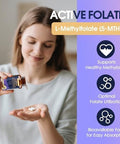 Totaria L Methylfolate 15Mg 5-Mthf With B-Complex & Dual Magnesium Active 5-Mthf Form + Methyl B12 Supports Methylation, Cellular Function & Energy Metabolism Non-Gmo, Gluten (120 Capsules)