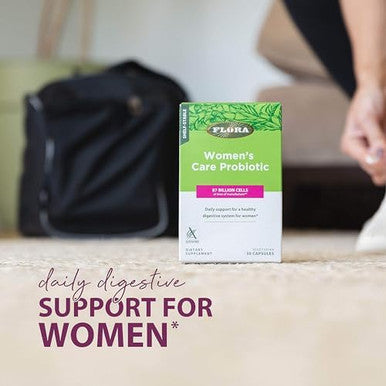 Flora Women'S Care Probiotic With Eight Strains Of Beneficial Bacteria Support Digestive & Vaginal Health Fights Yeast And Bacteria Shelf Stable 87 Billion Cfu'S 30 Vegetarian Capsules