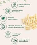 Micro Ingredients Saffron Advanced Supplements 60 Veggie Capsules 10-In-1 With Saffron Extract High Absorption Fat-Soluble Vitamin C Magnesium Turmeric & Ksm-66 Ashwagandha Filler Free