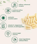 Micro Ingredients Saffron Advanced Supplements 60 Veggie Capsules 10-In-1 With Saffron Extract High Absorption Fat-Soluble Vitamin C Magnesium Turmeric & Ksm-66 Ashwagandha Filler Free