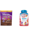 Viactiv Calcium Plus Vitamin D Supplement Soft Chews Brown Milk Chocolate and Vitafusion Fiber Well Sugar Fiber Supplement Peach Strawberry and BlackBerry Flavored 180 Count
