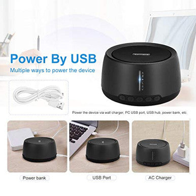 Exmate Sound Machine For Office Privacy White Noise Machine For Sleeping Adults With 30 Non-Looping Hifi Soothing Sound Memory Function And Timer Sound Machine For Adult Kid Home Office Travel