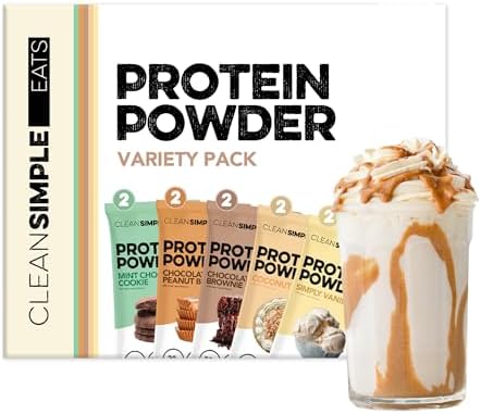 Clean Simple Eats Whey Protein Powder Chocolate Brownie Batter Flavor Naturally Sweetened 100% Grass Fed Protein Powder With Digestive Enzymes & No Artificial Ingredients Gluten 30 Servings