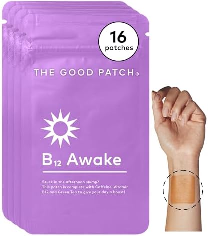 The Good Patch B12 Awake Patch Natural Patch With Caffeine B12 And Green Tea Extract Plant Powered Wearable Wellness Helps To Promote Energy (24 Total Patches)